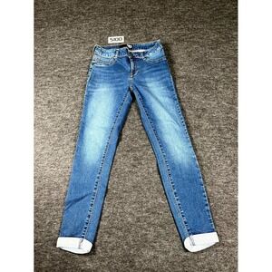GBG Los Angeles Jeans Womens 27 Blue Denim Medium Wash Whiskering Skinny Leg